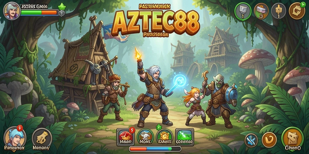 Gameplay AZTEC88 menunjukkan petualangan menarik dalam pengumpulan harta karun.
