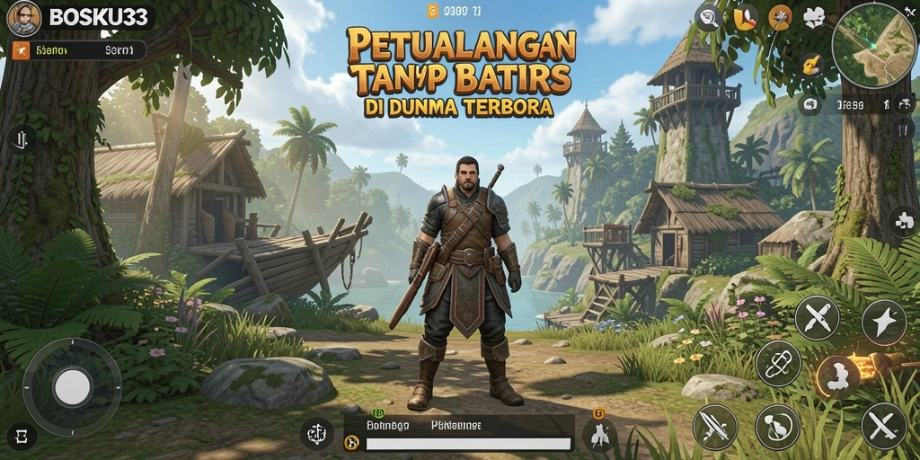 Tampilan gameplay BOSKU33 yang menakjubkan dalam dunia terbuka.