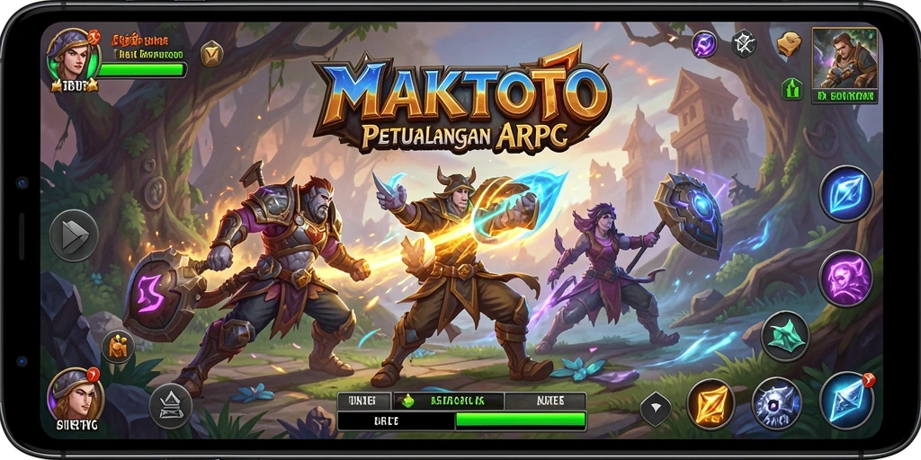 Tangkapan layar MAKTOTO menunjukkan pertarungan mendebarkan di dunia fantasi.