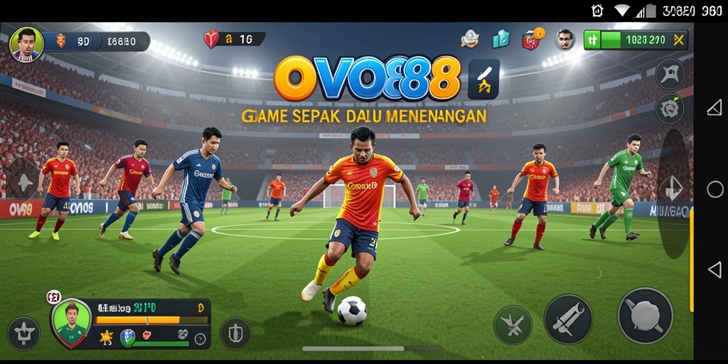 Tampilan gameplay OVO88 yang menegangkan dalam pertandingan sepak bola.