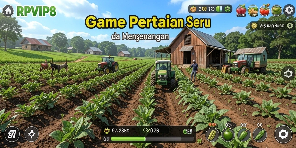 Tangkapan layar RPVIP8 menunjukkan momen panen tanaman yang sukses.