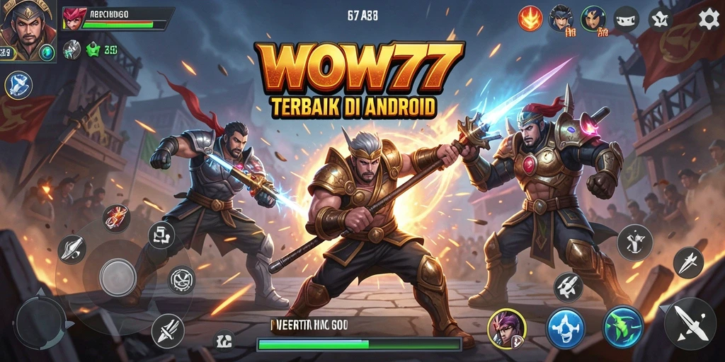 Screenshot utama WOW77 menampilkan aksi pertarungan yang mendebarkan dengan karakter unik.